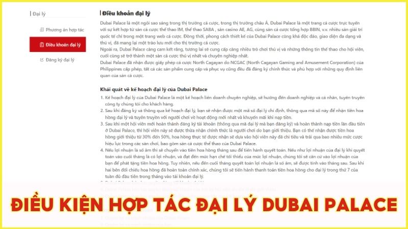 Điều kiện hợp tác đại lý Dubai Palace dành cho người muốn tăng lợi nhuận ổn định